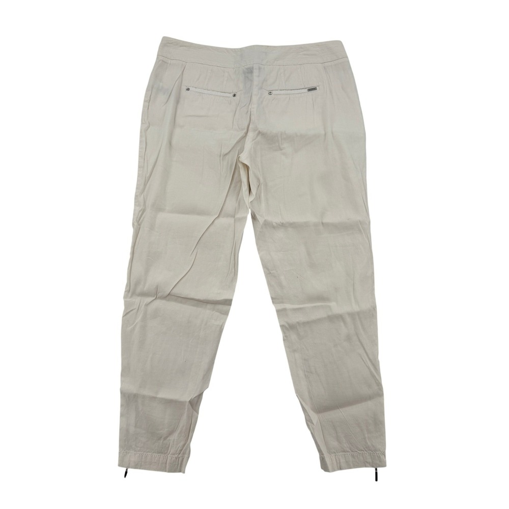 White House Black Market Sz 4 Linen Blend Cropped Leg PantsZipper Ankle Detail